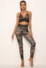 Sport Legging in leger print combinatie van kleuren groen zwart en bruin