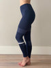 Sport Legging blauw met wit, grijze strepen