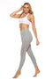 Sportlegging / Yoga legging lichtgrijs met 2 mesh banen aan de zijkant