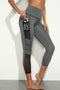 Ultimate Fit sportlegging in grijs met een hoge taille en zwarte stiksels en accenten