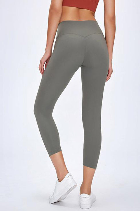 High-Waisted  7/8 Sportlegging / Yoga legging olijf / grijsgroen