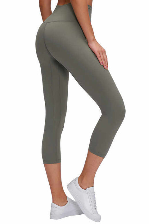 High-Waisted  7/8 Sportlegging / Yoga legging olijf / grijsgroen