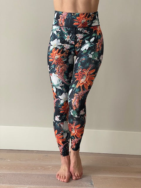 Sportlegging, yoga legging in bloemenprint design