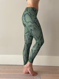 Sport legging, yoga legging groen "croco" design